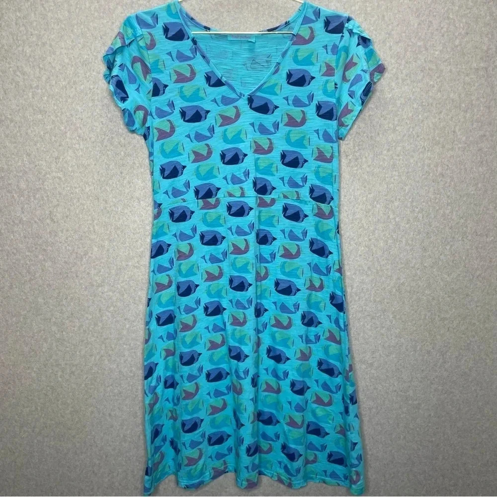 Fresh Produce Luna Blue Amelia Fish School Jersey Cotton Dress - Picture 2 of 6